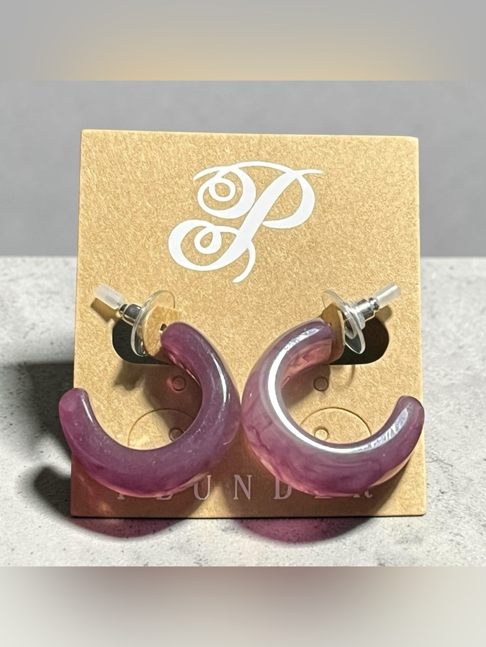 Plunder Lavender Marbled Hoop Earrings